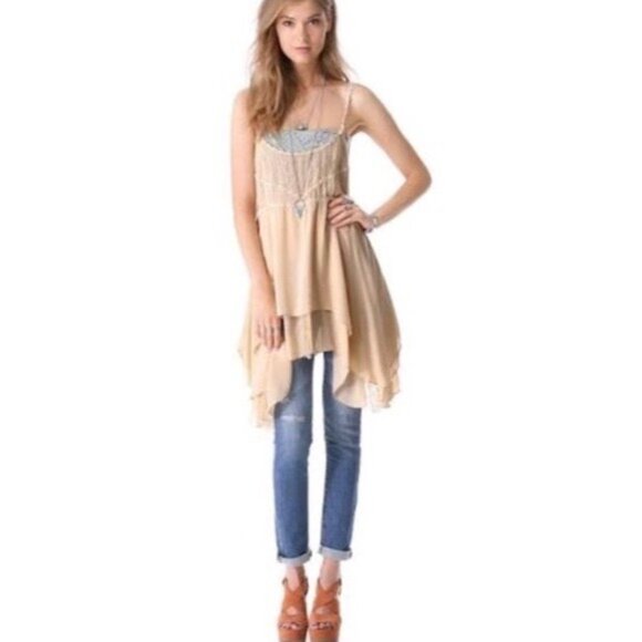 RARE Free People Pieced Together Mini Slip Dress| Boho Indie Sleaze Fairy Grunge - Picture 14 of 16